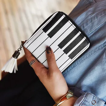 

Women's wallet fashion small leather wallet women's card women's bag printed piano leather wacky wallet