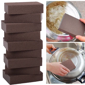 

1/3pcs Sponge Carborundum Brush Kitchen Washing Magic Strong Decontamination Brush Househeld Nano Emery Rust Removing Tool