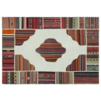 

Handmade Natural Vintage Patchwork Rug Area Rug 159x228 Cm-5'3''X7'6''