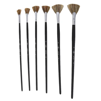 

6pcs/Set Special Offer Wild Boar Bristle Brush Pen Set Fan Shape Art Supplies Painting Pen Oil Paint Brush Student Stationery