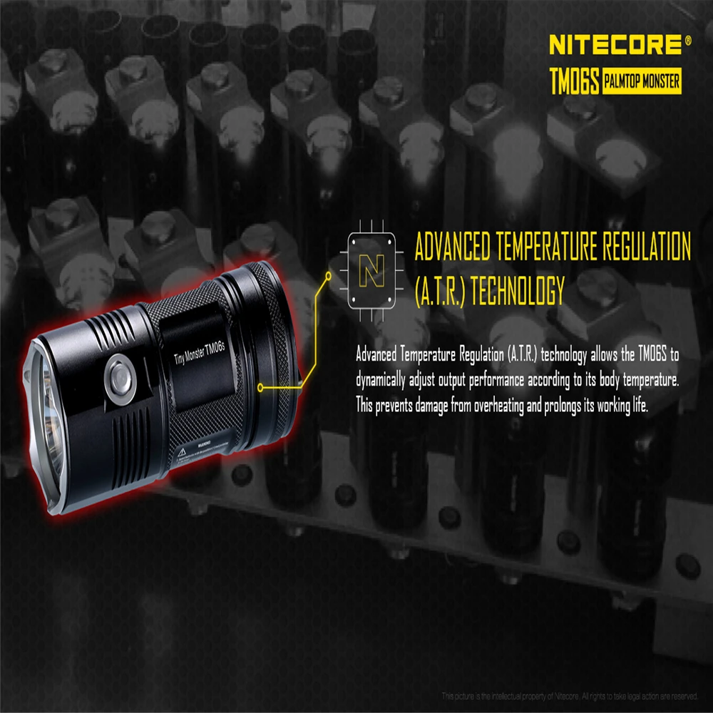 Original NITECORE TM06S Flashlight CREE XML2 U3 LED 4000 Lumens Far Beam Distance High Light searching