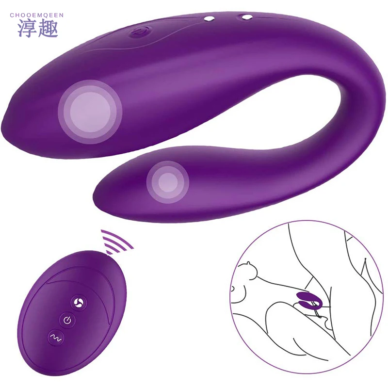 2 In 1 Remote Control Vibratior Clitoris Stimulator 10 Frequency Vibration Waterproof Masturbator G Spot Vibrators for Women 1