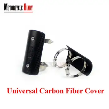 

Universal Motorcycle Exhaust Pipe Heat-Guard Akrapovicc True Carbon Fiber Shell Link Escape Moto Protector Cover For mt cb Z1000