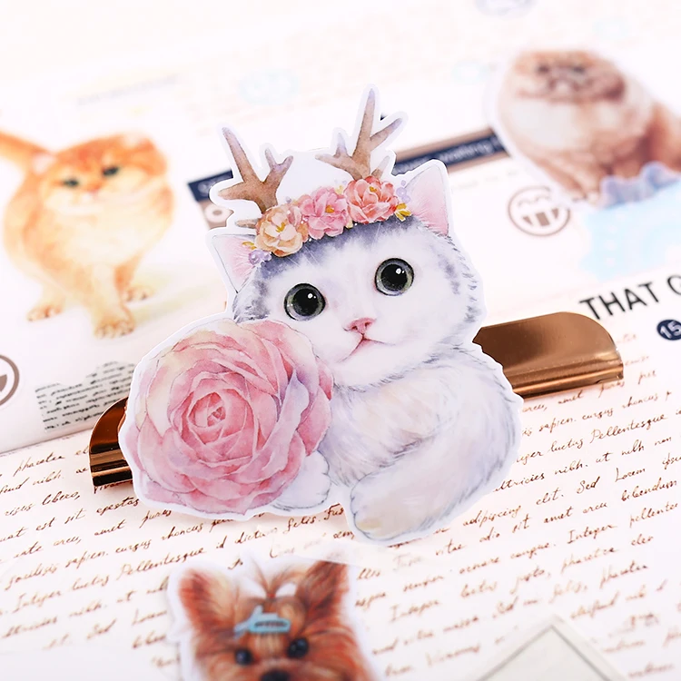 14 шт. милые Мультяшные животные кошка и собака 2 наклейки DIY ноутбук дети
