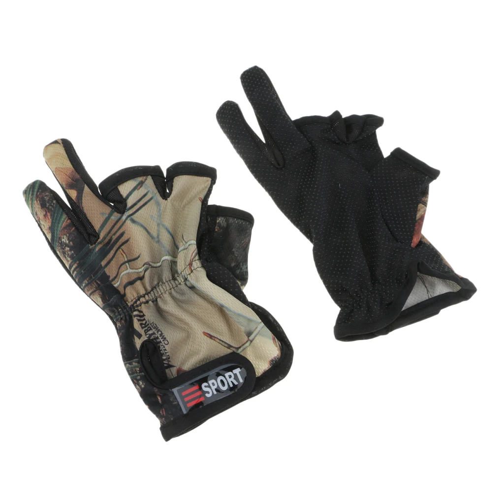 1 Pair Fishing 3 Finger Cut Gloves Outdoor Sports Hunting Non-Slip Mittens
