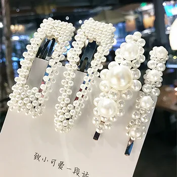 

1or2pcs/set Fashion Pearl Imitation Beads Hair Clip Barrette Stick Hairpin Women Barrette Hair Styling Accessories