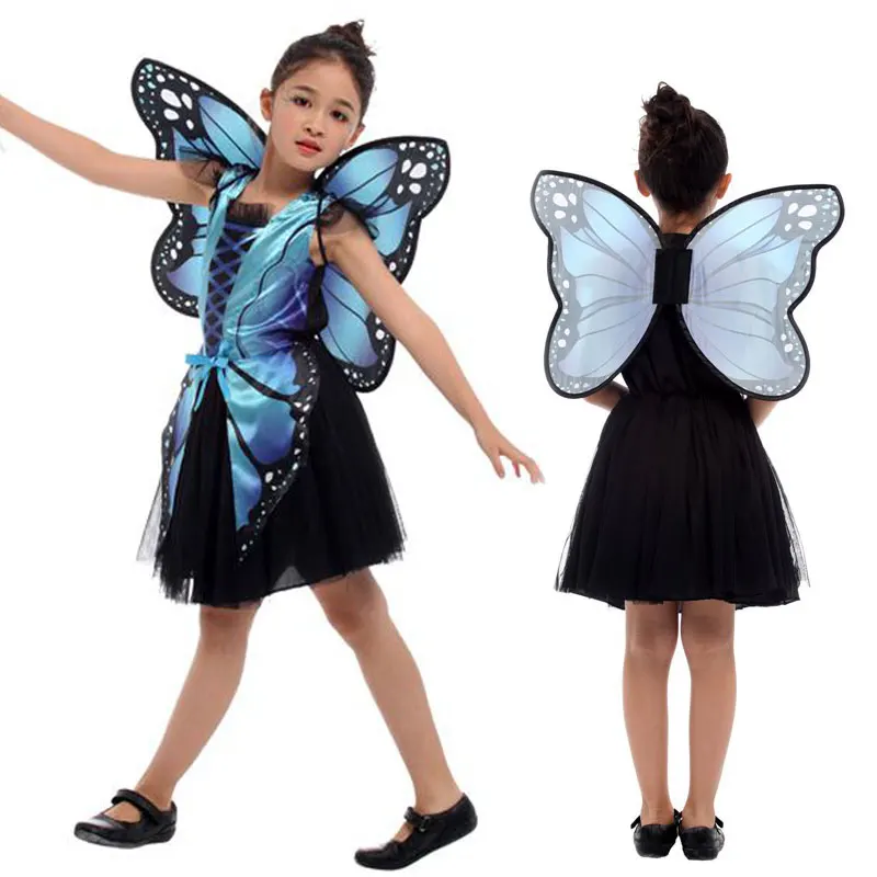 Umorden Ladybug Butterfly Fairy Costumes Girls Kids Forest Woodland Green Elf Costume Cosplay Fantasia Dress for Girl