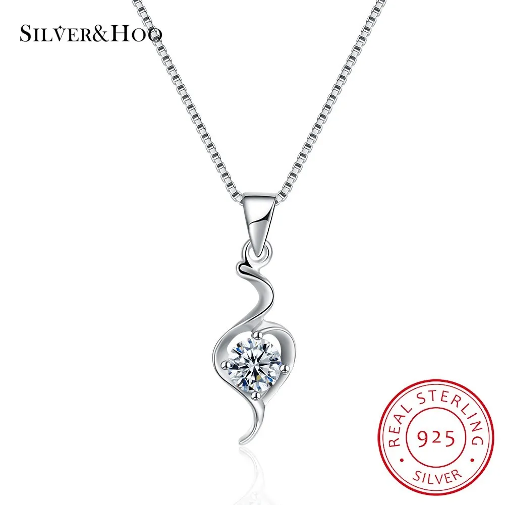 

SILVERHOO Authentic S925 Real Sterling Silver Simple Popular Elegant Design for Women Personality Style Ladies Gift