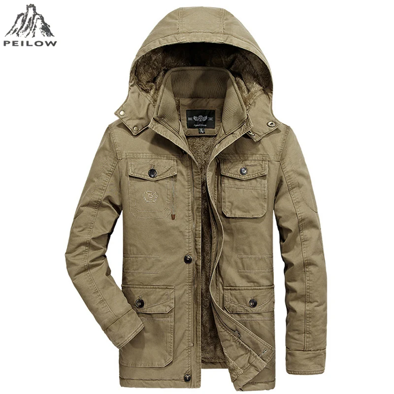 Плюс Размеры 6XL 7XL 8XL зимняя мужская куртка, ветронепроницаемая с флисовой подкладкой парка Мужская Утепленная куртка с меховым капюшоном, теплая ветровка Для мужчин Костюмы