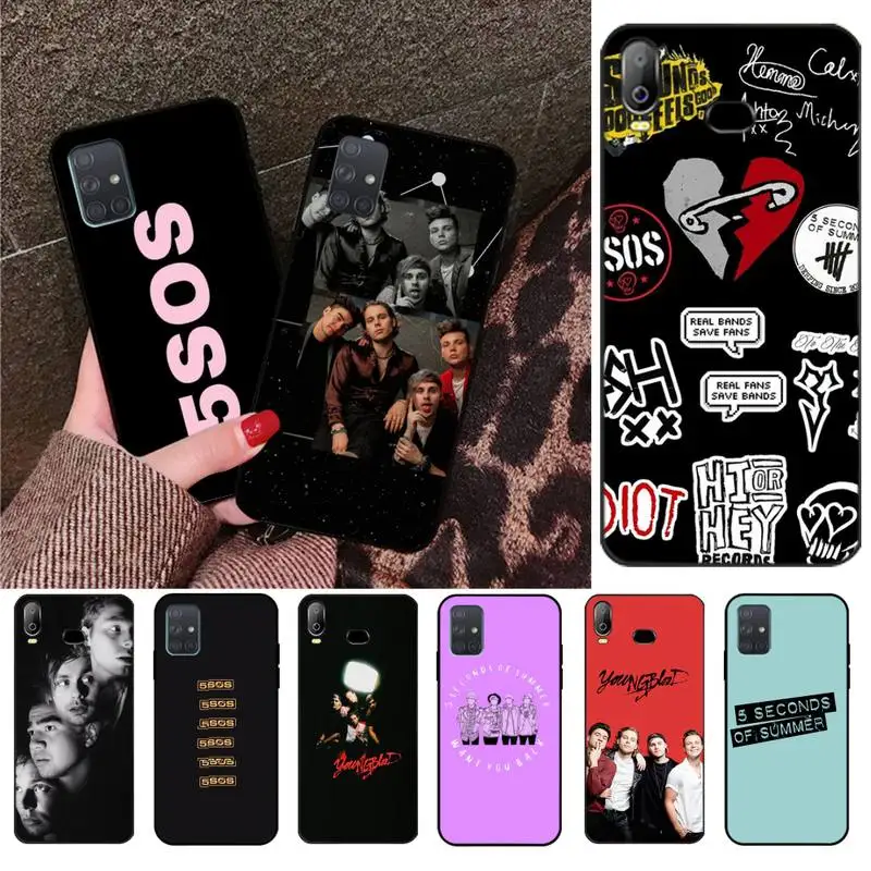 Чехол для телефона PENGHUWAN 5SOS 5 секунд лета черный мягкий резиновый чехол из ТПУ Samsung