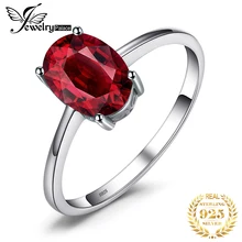 Jewelrypalace 1.6ct Чистый Красный Гранат пасьянс кольцо для Для женщин овальным вырезом Solid 925 стерлингового серебра Интимные Аксессуары Распродажа