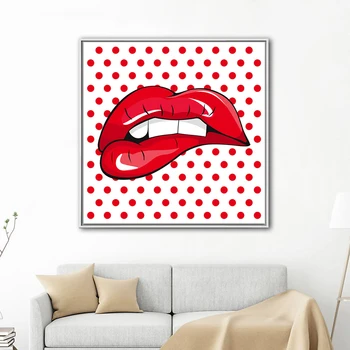 

2019 Warhol Sexy Red Lips Posters Prints On Canvas Painting Wall Art Pictures For Living Room Bedroom Home Decor Unframed