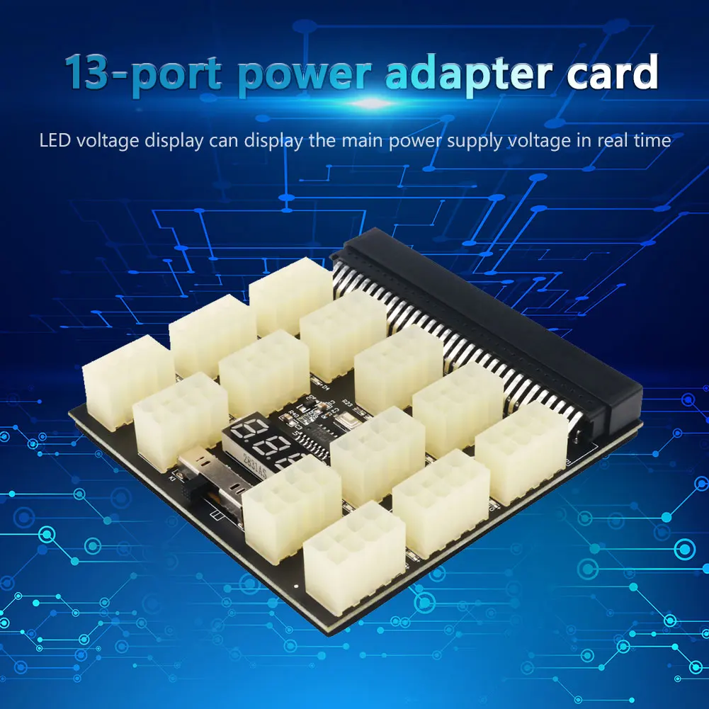 Адаптер удлинитель Райзер видеокарты плата питания 12 В 13X ATX 8Pin адаптер