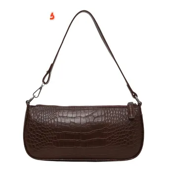 

ZZSLHL Simple Crocodile Pattern bag for Women Vintage Casual Female Shoulder Bags Patent Leather PU Ladies purse