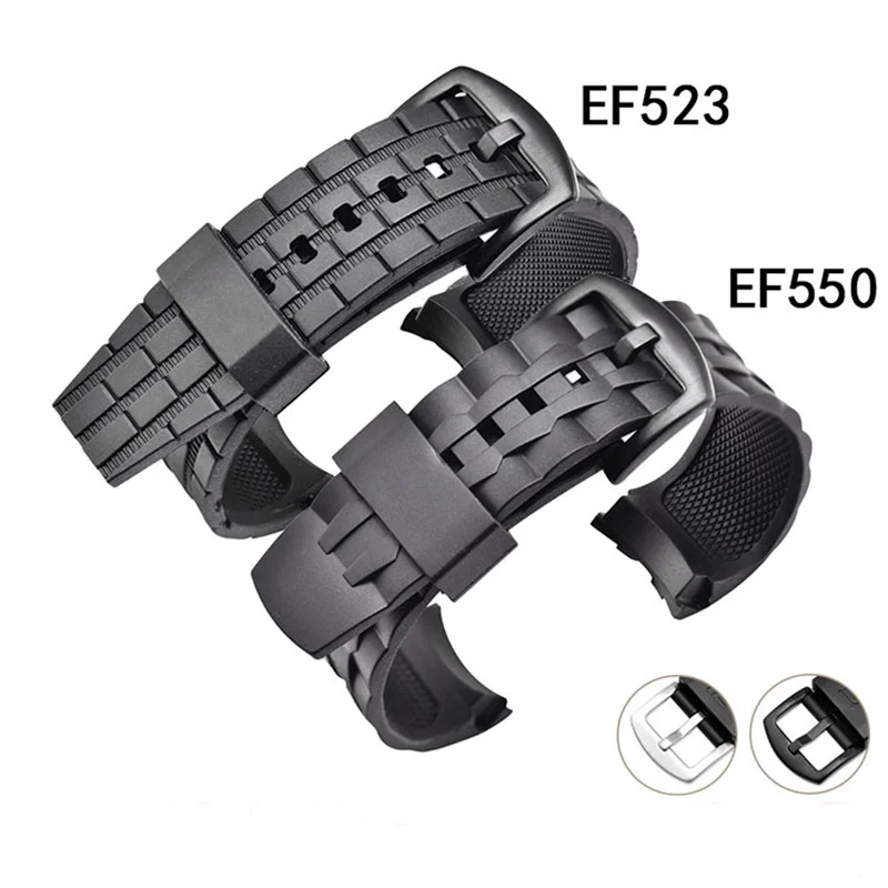 Watch Band for Casio Edifice Series Strap EF 550 EF523 Rubber Straps for Casio EF550 Diving