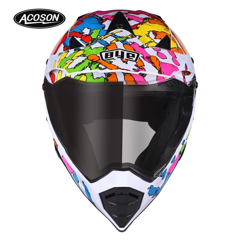 Мотоциклетный мужской шлем для велосипеда с полным лицом для езды на мотоцикле, ABS материал для приключений, мотокросса в горошек, сертификация