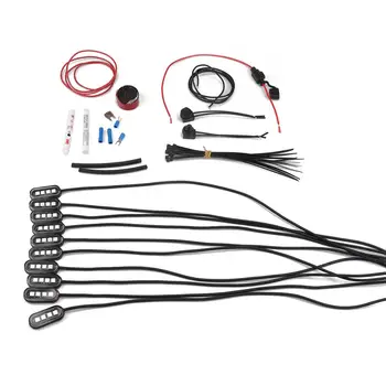 

1Set 10PCS Red Retrofit Kit 4 LED Cool Contour Atmosphere Lights For Motorcycles Mountain Bikes Car