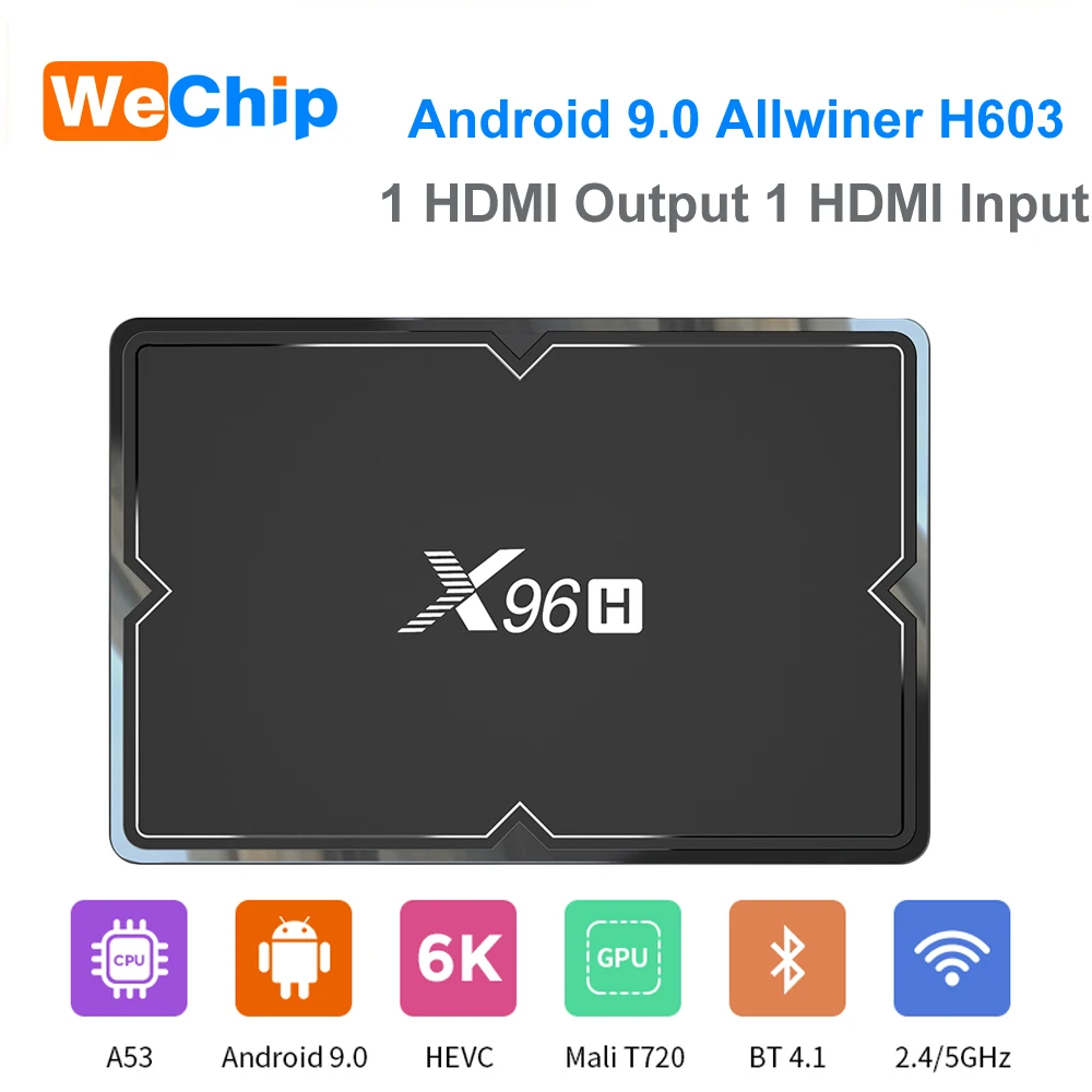

Android 9.0 TV BOX Allwiner H603 Quad-core Media Player 1 HDMI Out 1 HDM In Wifi 3 USB Port 4K HD Set Top Box 4G Smart Box