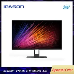 IPASON двигатель X 27 дюймовый ультра-тонкий все-в-одном компьютере 9th поколения Intel i5-9400F DDR4 8G Оперативная память 480G SSD GT1030-2G игровой настольный