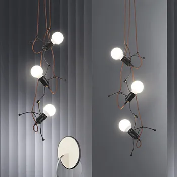 

Thriadar Modern Creative Robot LED Pendant Light E27 Iron Children's Room Swing Hanging Light Dinning Roon Cafe Bar Pendant Lamp