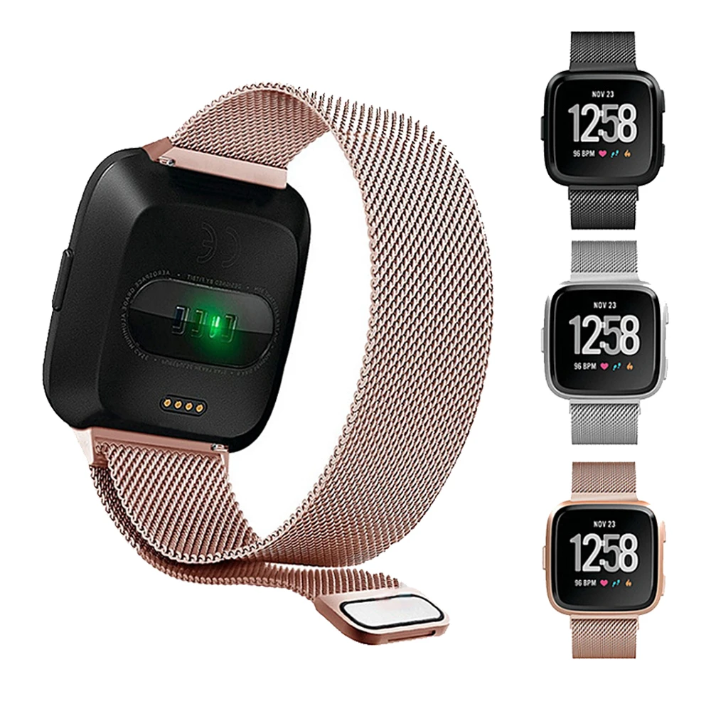 Металлический браслет из нержавеющей стали для Fitbit Versa/Versa 2 ремешок на запястье