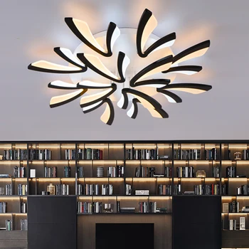 

White/black Modern Led Ceiling Chandelier Lights for Bedroom Living Room Lustre Para Sala AC85-265V Chandelier Lighting Fixtures