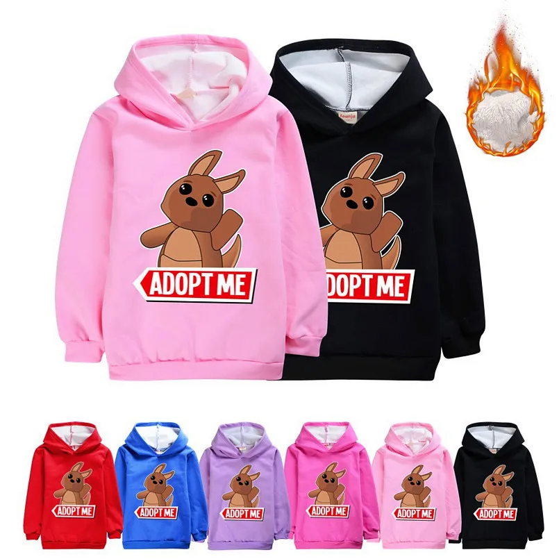 Надпись Adopt me для мальчиков одежда девочек-подростков Детский свитер бархатная