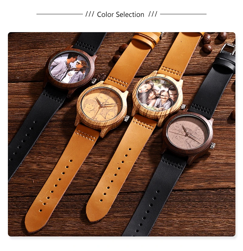 Accept Photo Personalized Customized Printing Your Photo Men Watch Unique Bamboo Wood Quartz Wristwatch Creative Souvenir Gifts 2020 2021 BOBO BIRD (4)