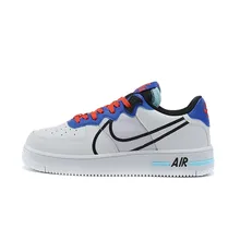 S?cak AF1 erkek ve kad?n ayakkab? Tek hava kuvvetleri 1 tepki QS dü?ük moda bir??k spor ayakkab? CT1020-102 beyaz siyah mavi