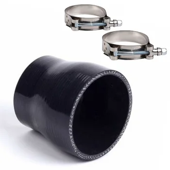 

Pipe Silicone Hose Black Turbo W/ 2x T-Bolt Clamps Universal 2Mpa Stainless Steel