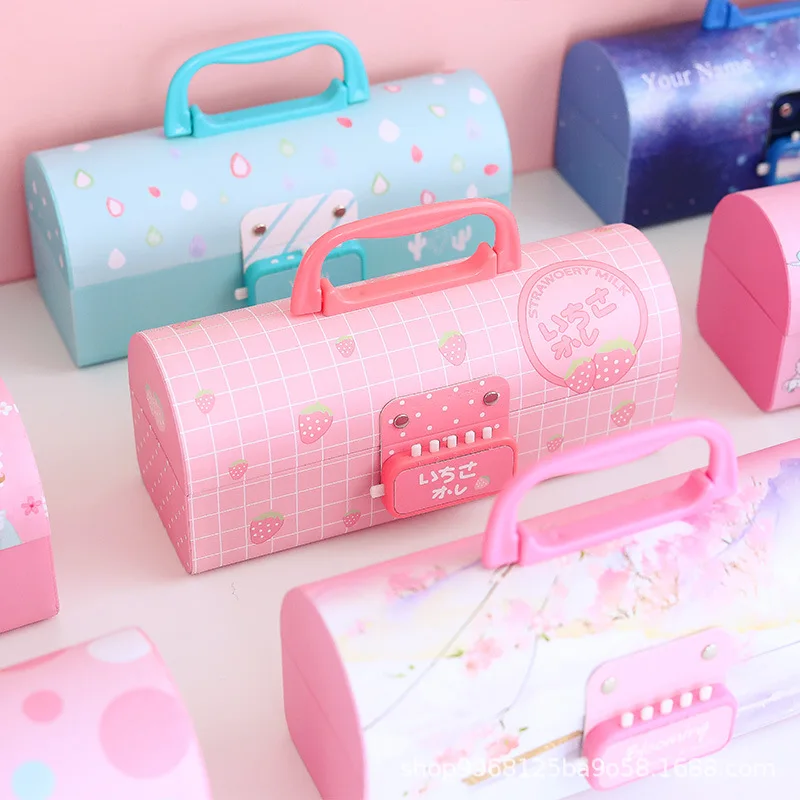 

unicorn pencil case password estuche escolar High capacity school supplies kalem kutusu trousse scolaire stylo pencil box