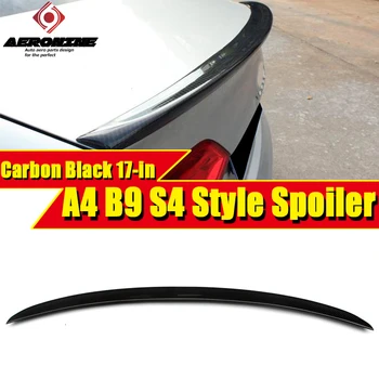 

For Audi A4 A4a A4Q B9 Auto Carbon Fiber Rear Trunk Spoiler Wing dip S4 Style car styling Decoration Wings Lip Spoiler 2017-in