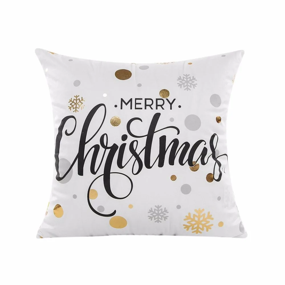 

Christmas Series Bronzing Pillowcase Cover Luxury Comfortable Linen Polyester Home Decorative Pillows Cover Pillowcase