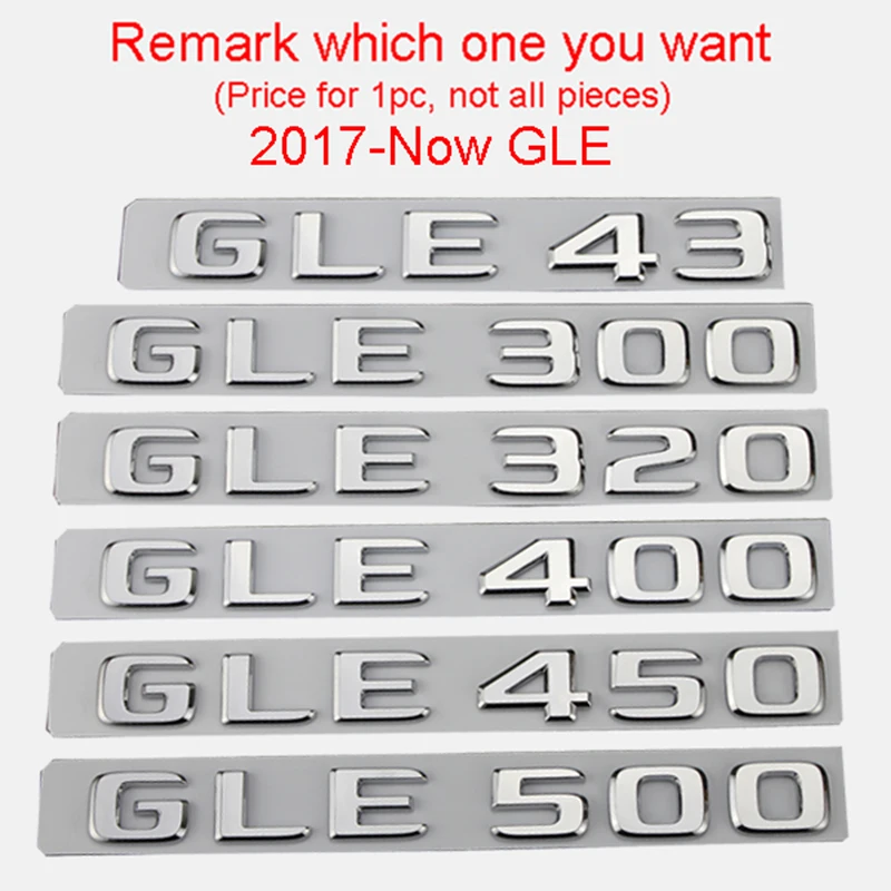 Хромированные буквы, цифры, Эмблема для Mercedes Benz A C S CLA CLE CLS GLA GLC GLE GLS, значок, автомобильный Стайлинг, переоборудование багажника, логотип, наклейка - Цвет: 2017-2019 GLE