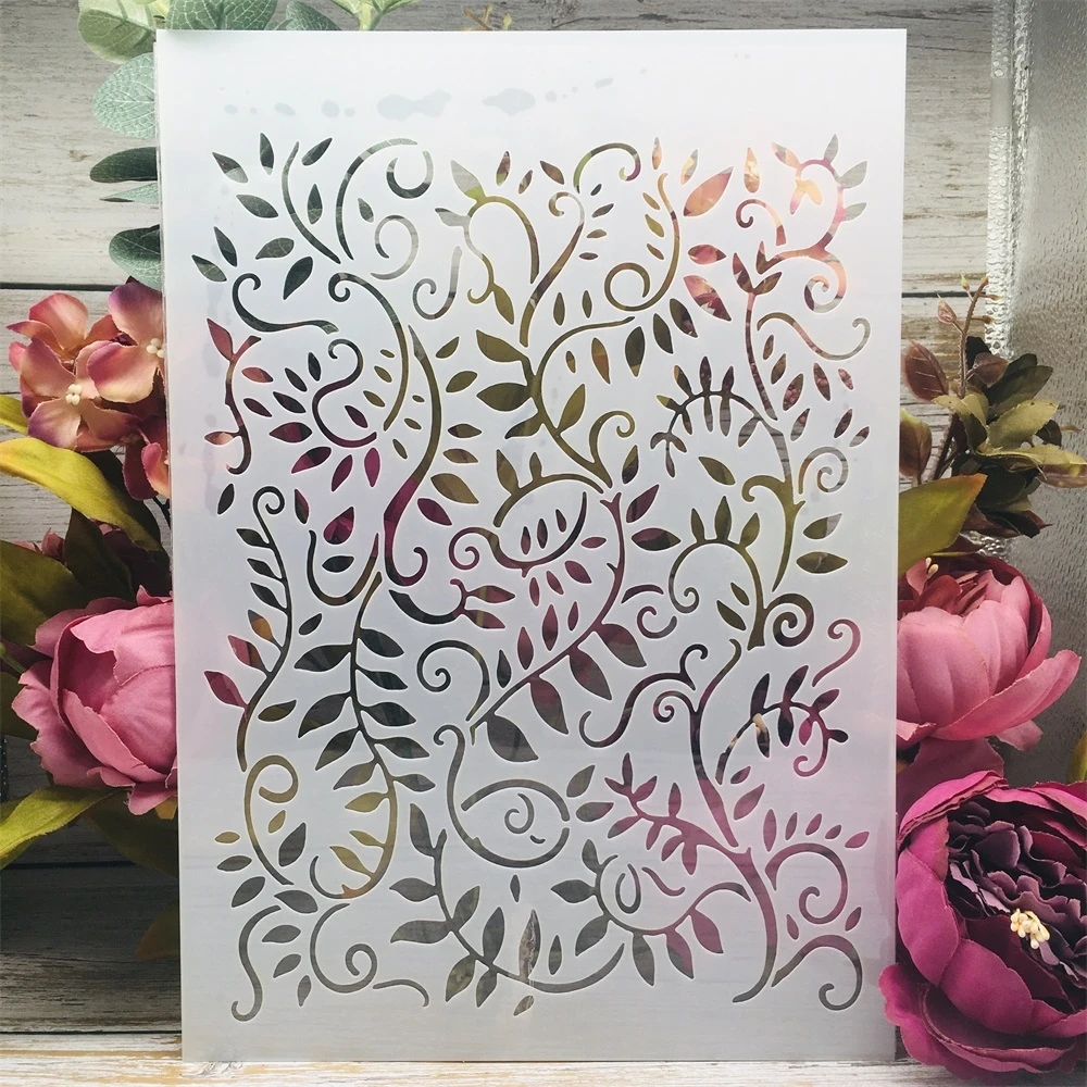 

Трафареты A4 29 см с маленькими листьями, плющ, для творчества, для слоев, настенная живопись, Искусственный Декоративный шаблон