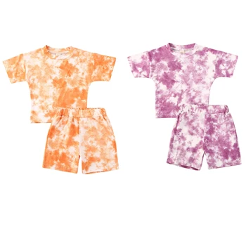 

2020 Summer Infant Girls Clothes Sets 2pcs Print Short Sleeve T Shirts Tops+Shorts 2 Colors