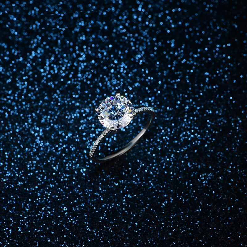Классическое роскошное Настоящее твердое 925 пробы Серебряное кольцо 3Ct 10 сердца, стрелы, циркония, обручальные ювелирные кольца для женщин