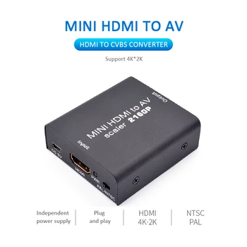 

HDMI TO AV Scaler Adapter HD Video Composite Converter HDMI To RCA AV/CVSB L/R Video 4K Mini HDMI2AV Support NTSC PAL Adapter