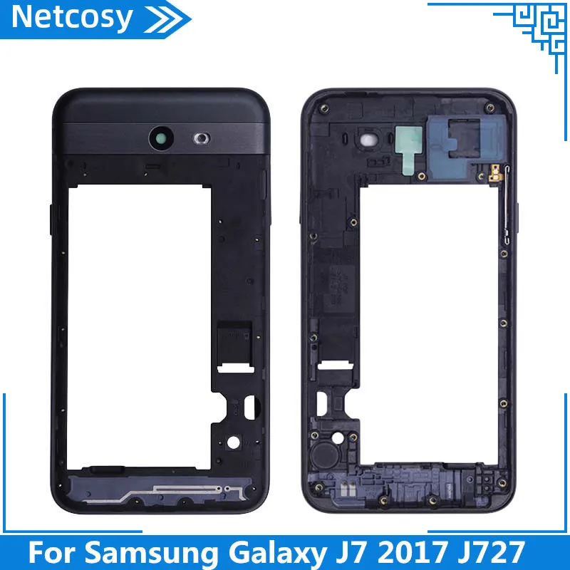 Netcosy для Samsung Galaxy J7 2017 J727 запасные части замена черная средняя рамка Корпус Крышка
