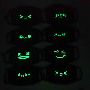 

Luminous Mouth Face Mask Male and Female Cute Cotton Breathable Fashion Black Mask Windproof Mouth-muffle Proof Flu Face Masks