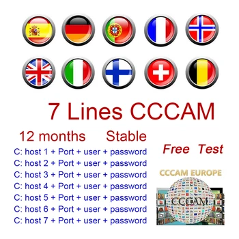 

Stable Europe cccam for 1 year Spain portugal Satellite Receiver with cccam cline WIFI FULL HD DVB-S2 Europe 6/7 lines