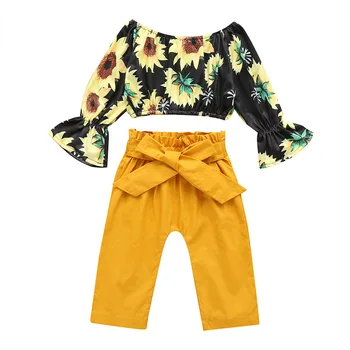 

Girls Sets Long Sleeve Printing Short Coat Trousers Sets Spring Autumn