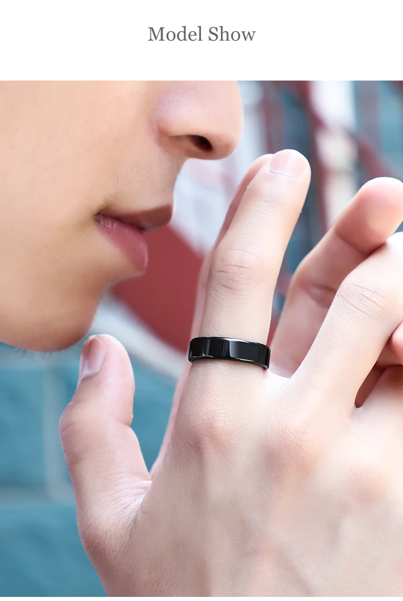 New Black Color Hi-Tech Ceramic Rings Band for Man 4mm/6mm Width Flat Top US Size 4-11.5 Comfort Fit