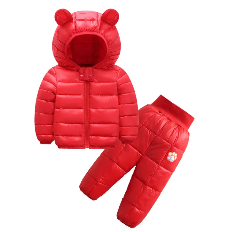 Зимний модный мультяшный медведь для маленьких мальчиков и девочек 1-5 лет, повседневный теплый шерстяной костюм из 3 предметов, комплекты детской одежды