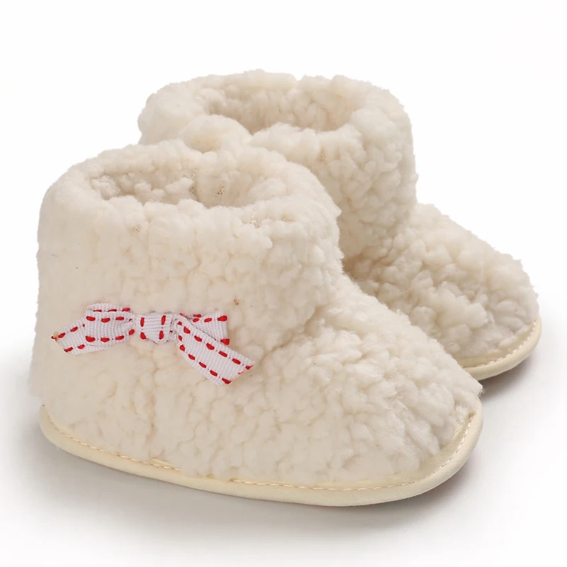 Зимние сапоги для новорожденных и маленьких девочек 6-18 месяцев; теплая зимняя обувь на меху для малышей