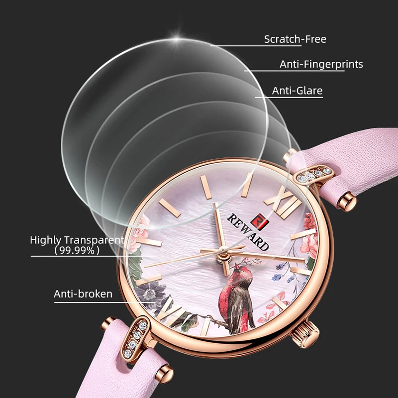 New Reward Casual Vintage Women Wristwatches Japanese Quartz Watch Cheap Ultra Thin Timepiece Leather Wrist Watches for Females