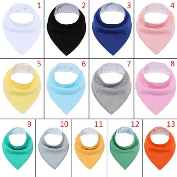 

6 Pcs/set Baby Bibs Burp Cloths Toddlers Pure Color Infant Soft Cotton Waterproof Triangle Saliva Towel