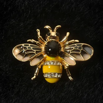 

Fashion Charm Honeybee Crystal Pearl Enamel Insect Bee Brooch Pin Jewelry Brooches Pins for Women 10