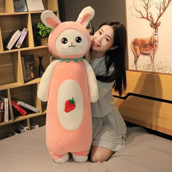 

Fruit Rabbit Plush Doll Strawberry Watermelon Rabbit Plush Toy Pillow Cloth Doll Girl Long Pillow Doll Birthday Gift