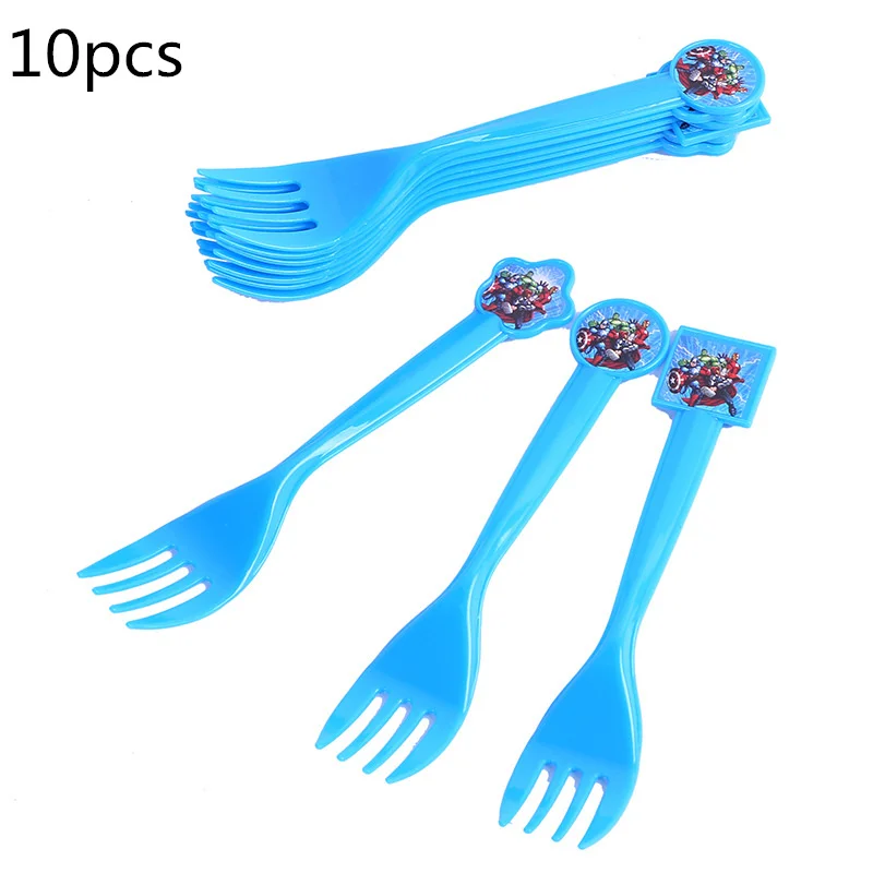 

10pcs/lot The Avengers Party Supplies Disposable Plastic Knife/Fork/Spoon Kids Birthday Baby Shower Decoration